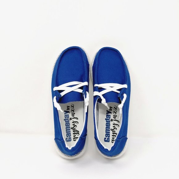 GYPSY JAZZ Women's Boat Canvas Slip on comfort shoes - Blue - Picture 1 of 4